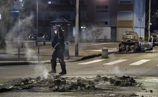 Illustration de violences urbaines survenues le 10 mars à Rillieux-la-Pape près de Lyon (Rhône).