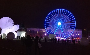 A Lyon, le 6 décembre 2018 lors de la Fête des lumières. Ici, sur la place Bellecour.