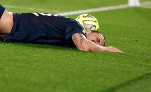 Zlatan Ibrahimovic lors de PSG-Guingamp le 8 mai 2015.