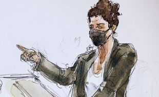 la dessinatrice Corinne Rey, alias Coco, à Paris le 8 septembre 2020 devant la Cour d'assises spéciale.