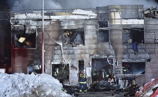 11 victimes ont été recensés dans l'incendie de cette résidence pour personnes âgées, à Sapporo, le 1er février 2018.