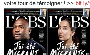 Capture d'écran du compte Twitter de l'Obs appelant à réagir via le hashtag #JaiEteMigrant