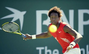 Le tennisman français Gael Monfils au tournoi d'Indian Wells, le 15 mars 2009