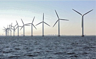 Semblable aux parcs maritimes d'Europe du Nord, le site du banc de Guérande pourrait compter 80 éoliennes.