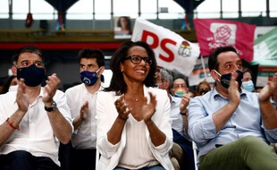 Le meeting d'Audrey Pulvar à Paris le 16 juin 2021.
