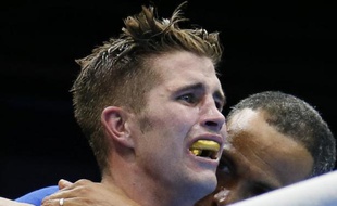 Alexis Vastine lors de son combat contre l'Ukrainine Taras Shelestyuk le 7 août 2012 lors des JO à Londres