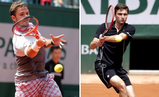 Stanislas Wawrinka (à gauche) face à Gilles Simon