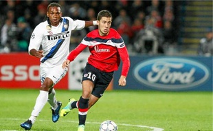 Eden Hazard face à l'Inter Milan