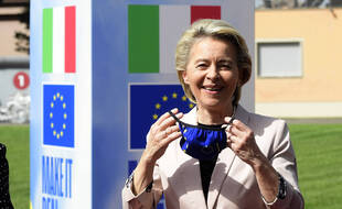 La présidente de la Commission européenne, Ursula von der Leyen, à Rome le 22 juin 2021.