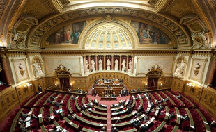 Paris le 23 janvier 2012. Illustration seance hemicycle Senat lors du debat sur la proposition de loi sur la reconnaissance du genocide armenien.