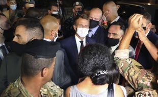 Emmanuel Macron à son arrivée à Beyrouth, au Liban, le 31 août 2020.