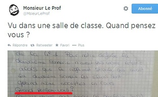 Copie d'écran du compte Twitter de @msieurleprof