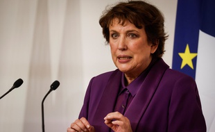 Roselyne Bachelot, ministre de la culture, le 22 octobre lors d'une conférence de presse sur la situation sanitaire en France