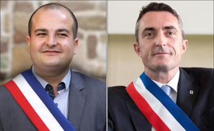 Photo montage datant du 5 avril 2014 de David Rachline (g) et Stéphane Ravier, les deux premiers élus FN à faire leur entrée au Sénatt