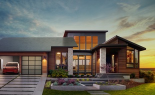 Les tuiles solaires de Tesla (illustration).