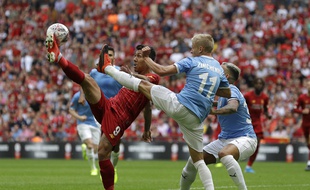 Un duel lors de City-Liverpool