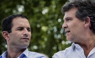Benoît Hamon et Arnaud Montebourg le 24 août 2014 à Frangy-en-Bresse