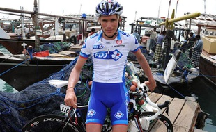 Yoann Offredo, le 9 février 2011, en marge du Tour du Qatar.