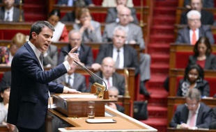 Le Premier ministre Manuel Valls le 8 avril 2014 à l'Assemblée nationale à Paris