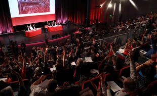 Les délégués du Parti communiste français réunis pour leur conférence nationale. (Illustration)