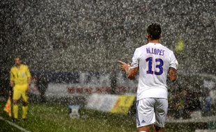 Le défenseur de Lyon, Miguel Lopez, lors de la défaite 0-1 de l'OL face à Reims le 24 août 2013, au stade Gerland.
