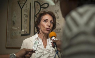 La ministre des Affaires sociales Marisol Touraine le 18 juillet 2014 à Lamentin