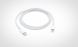 Un câble Apple Lightning/USB-C.