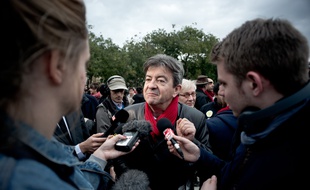 Jean-Luc Mélenchon dans une manifestation en souvenir de Rémi Fraisse, le 2 novembre 2014 à Paris