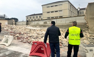 Un pan de mur de la prison de Poissy s'effondre le 28 mars 2019