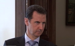Capture écran vidéo France 2 d'une interview avec le président syrien Bachar Al-Assad, diffusée le 20 avril 2015.