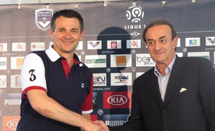 Le Haillan, le 10 juin 2014 - Willy Sagnol, nouvel entraîneur de Bordeaux, présenté par Jean-Louis Triaud