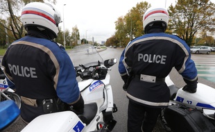 Strasbourg le 05 novembre 2014. Motards de la police nationale.