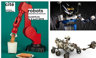 L'exposition permanente «Robots» ouvre ses portes à la Cité des sciences et de l'industrie le 2 avril 2019.