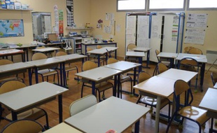 Une salle de classe de l'école Saint-Louis-Consolat le 2 février 2016 à Marseille