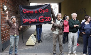 Une manifestation contre le G20 à Hambourg,le 5 juillet 2017. Mandatory Credit: Photo by Christopher Tamcke/REX/Shutterstock