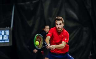 Hugo Gaston, lors du tournoi Challenger de Bergame, en Italie, le 22 février 2020.