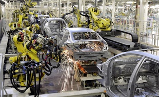 Une usine du constructeur automobile Nissan sur l'île de Kyushu, au Japon, en 2007.