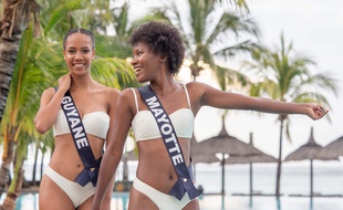 Miss Guyane et Miss Mayotte pendant le voyage des miss à l'Ile Maurice.