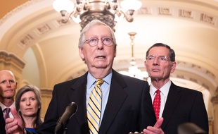 Le chef des républicains américains au Sénat, Mitch McConnell, le 22 juin 2021.
