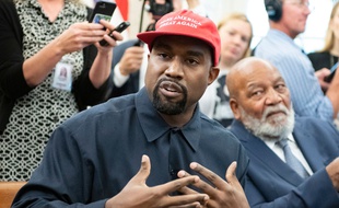 Le rappeur Kanye West lors de sa visite à la Maison Blanche en 2018