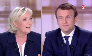 Marine Le Pen et Emmanuel Macron lors du débat présidentiel du 3 mai 2017.