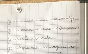 Lettre d'excuses reçue par le Samu 31 et relayée par le CHU de Toulouse.