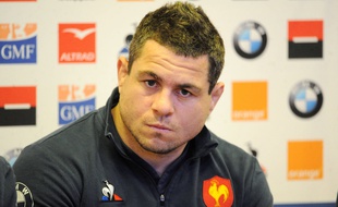Guilhem Guirado, capitaine du XV de France, en conférence de presse à la veille de France-Ecosse le 22 février 2019.