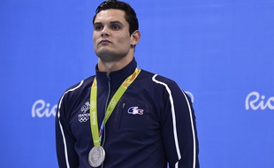Florent Manaudou, un poil déçu de sa médaille d'argent.
