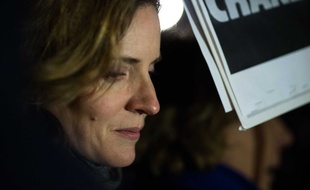NKM à Paris, place de la République, le 7 janvier 2015.