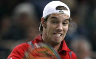 Richard Gasquet en quart de finale de l'Open de Bercy contre Andy Murray, le 2 novembre 2007