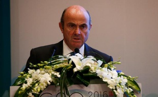 Le ministre de l'Économie espagnol, Luis de Guindos, lors d'une session du G20 à Shanghai, le 26 février 2016
