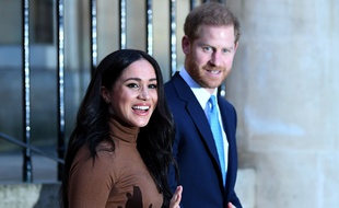Meghan et Harry en visite à la Maison du Canada, à Londres, le 7 janvier 2020.