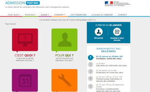 Capture d'écran du site APB, qui permet aux élèves de terminale de choisir leurs futures études.