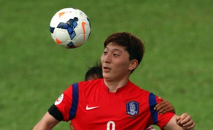 Park eun Son en action lors de la Coupe d'Asie en 2014.